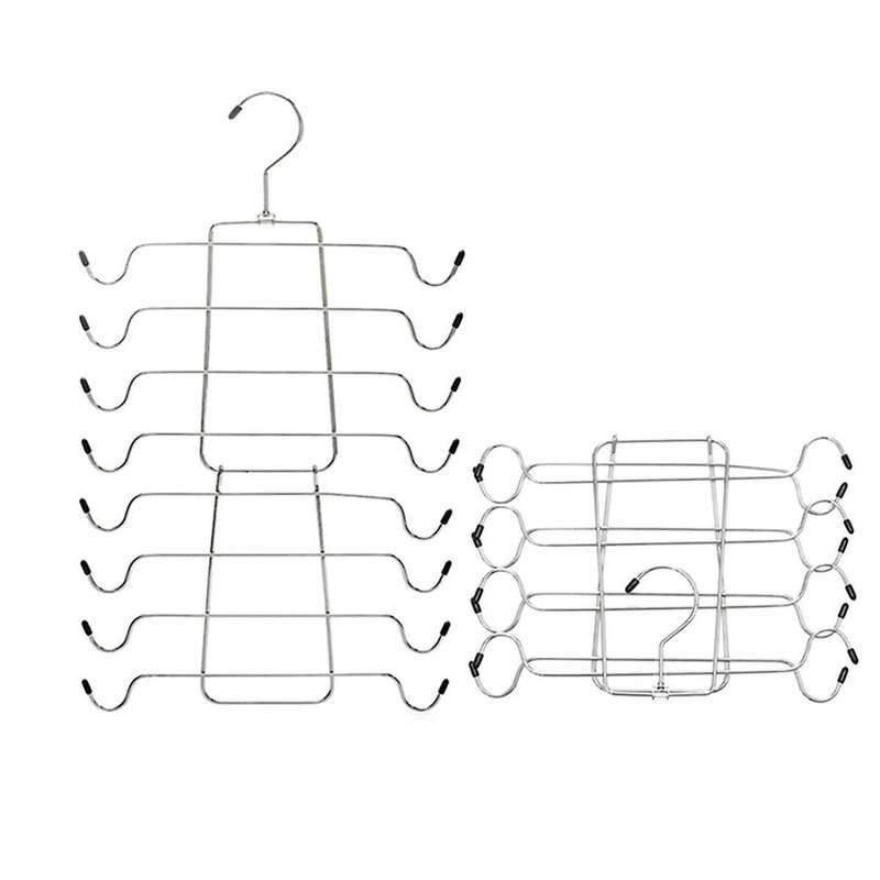 3-pack Closet-organizer 8 Tier Tank-top-hanger Bar-hangers-space-saving for Organization-and-storage