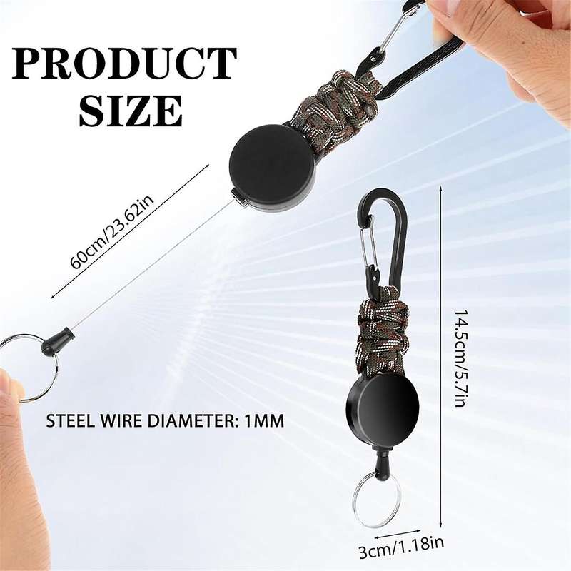 3Pack Retractable Keychain Heavy Duty Retractable Lanyard Badge Holder Retractable Clip Retractable