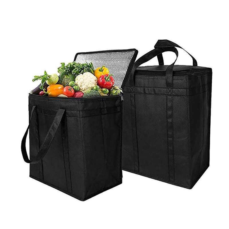 3Pack Insulated Reusable Grocery Bag Food Delivery Bag with Zipper