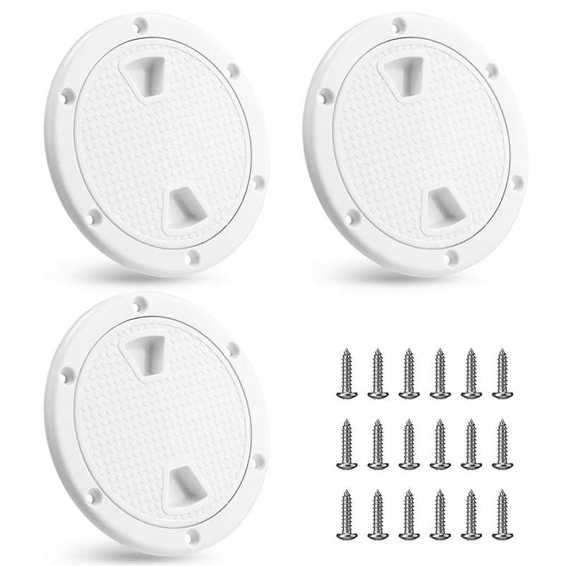 3Pack Boat Hatch White Circular Non Slip Inspection Hatch Boat Detachable Deck Hatch Cover 4inch wit