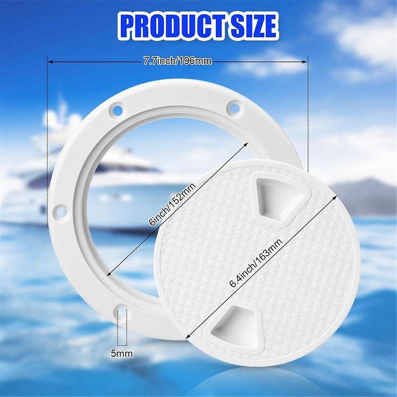 3Pack Boat Hatch White Circular Non Slip Inspection Hatch Boat Detachable Deck Hatch Cover 4inch wit
