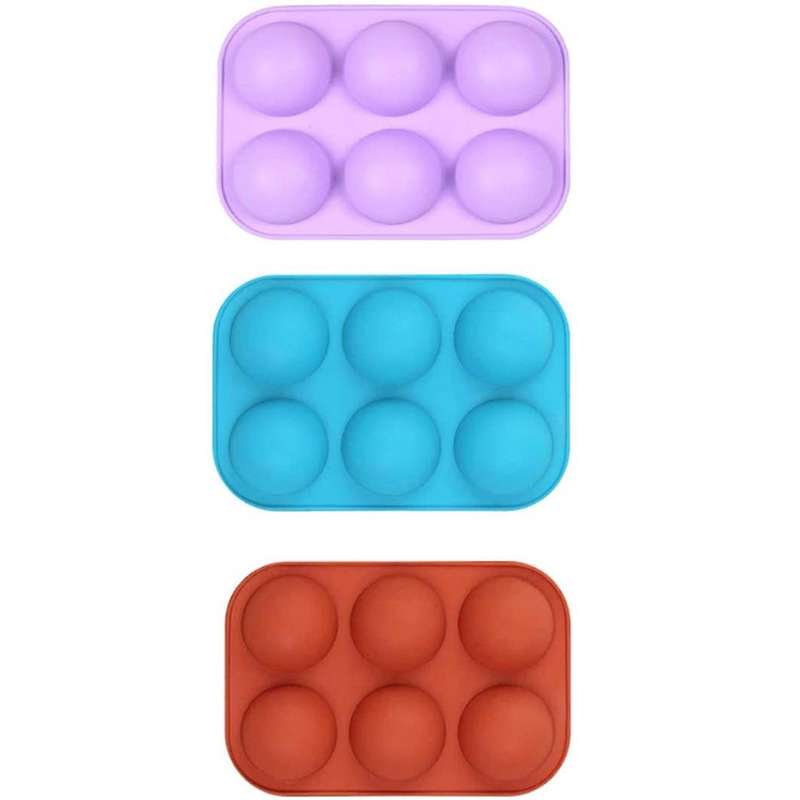 3Packs Medium Semi Sphere Silicone Mold Baking Mold for Making Chocolate, Cake, Jelly, Dome Mousse
