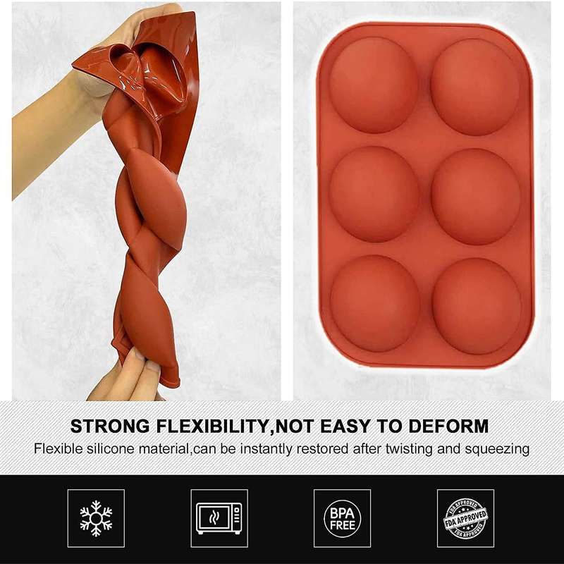 3Packs Medium Semi Sphere Silicone Mold Baking Mold for Making Chocolate, Cake, Jelly, Dome Mousse