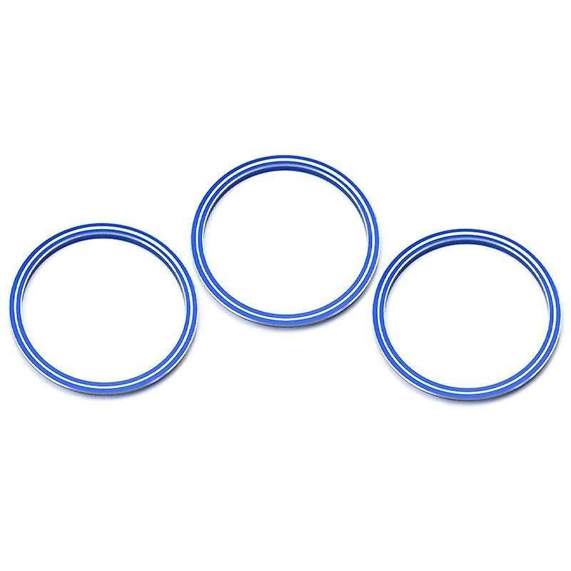 3Pc Blue AC Climate Control Outer Ring Covers Compatible for , , , Forester, XV Crosstrek