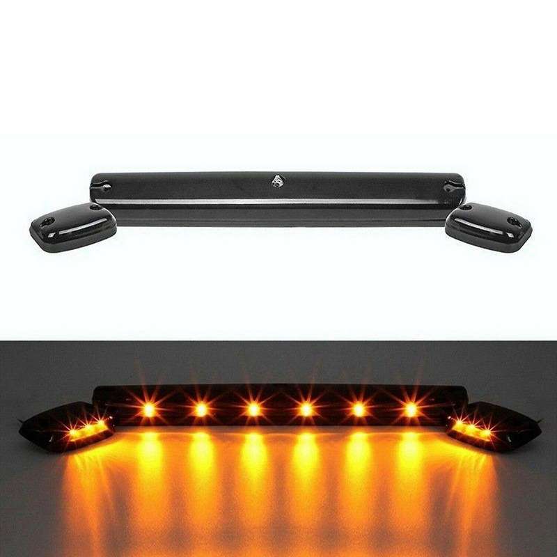 3Pc Full Amber LED Cab Roof Marker Light Assy for 07-Up 2500HD 3500HD