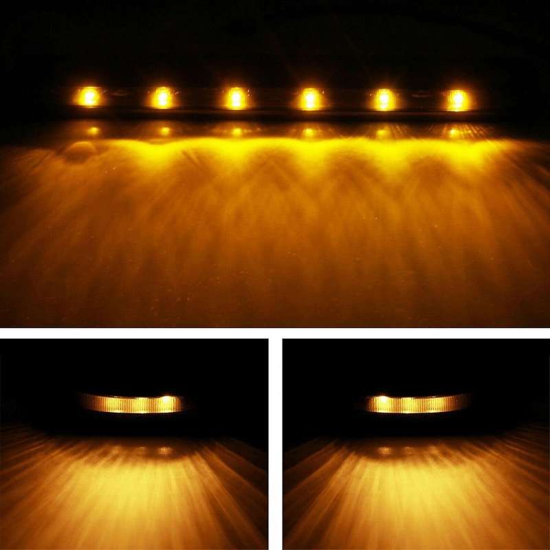 3Pc Full Amber LED Cab Roof Marker Light Assy for 07-Up 2500HD 3500HD