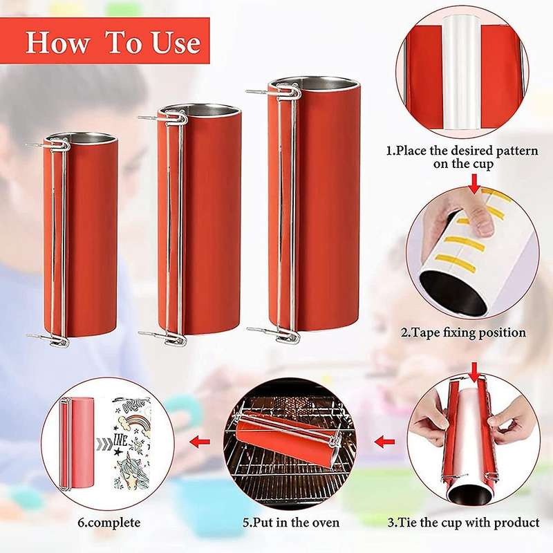 3Pc Sublimation Mug Wraps,Sublimation Silicone Tumbler Wrap with Resistant Gloves,Heat Press Mug Cla
