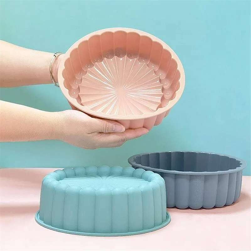 3PC Silicone Cake Pan Multi-Functional Round High Temperature Resistant DIY Baking Mold