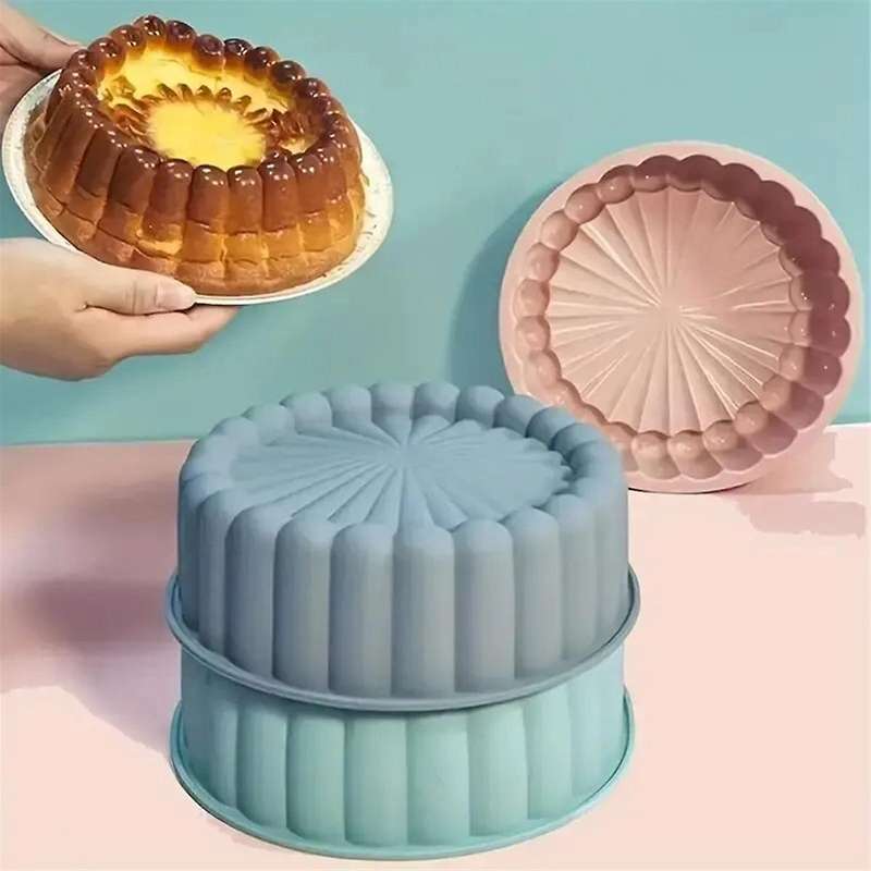 3PC Silicone Cake Pan Multi-Functional Round High Temperature Resistant DIY Baking Mold