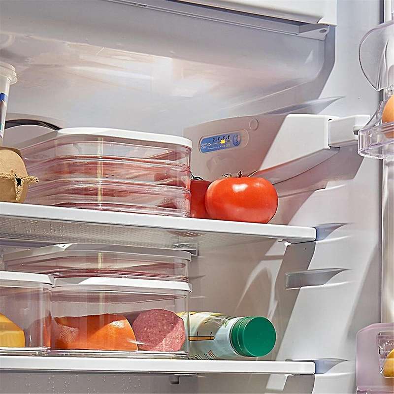 3PCS 1.6L with 3 Tier Meat Pieces Storage Box Airtight Lid Dishwasher Safe 3Layer Crisper
