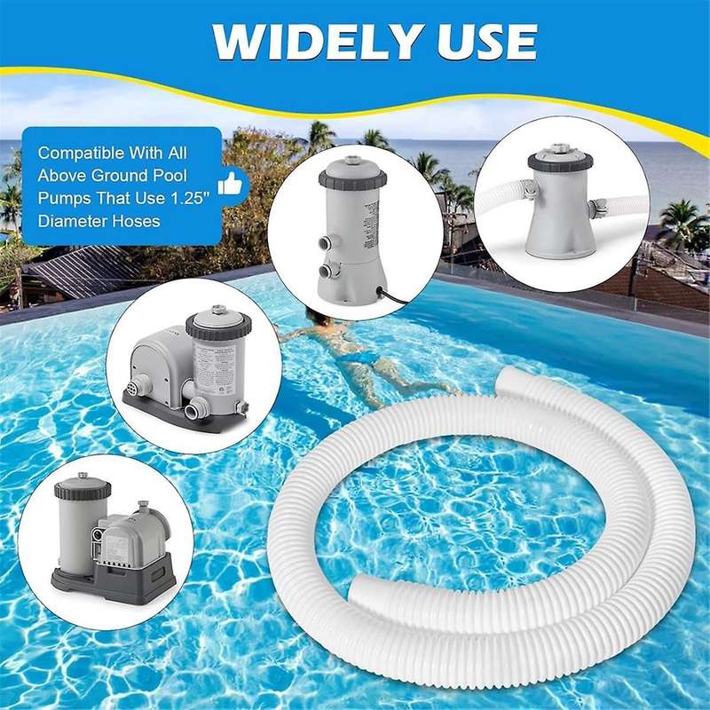 3Pcs 1.25in Pool Hose,59in Long Accessory Pool Pump Hoses for 1-1/4in Diameter All Above Ground Pool