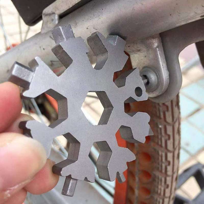 3Pcs 18 in 1 Snowflake Multi-Tool Outdoor Travel Camping Multi-Function Key Ring, Stainless Steel Mu