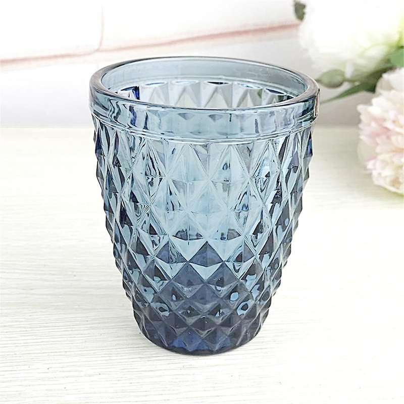 3pcs 220ml Blue Vases,glass Vases for Wine Water and Soft Drinks,and The Texture Is Clear, and Tran