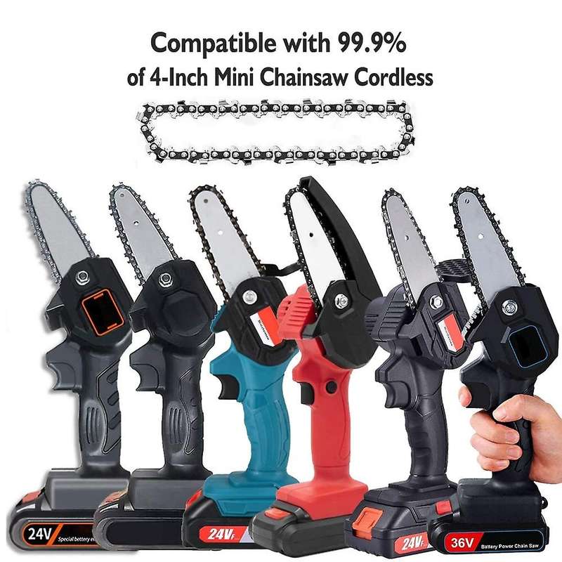 3Pcs 4 Inch 1/4inch Mini Steel Chainsaw Chain Electric Electric Saw Accessory Replacement Electric C