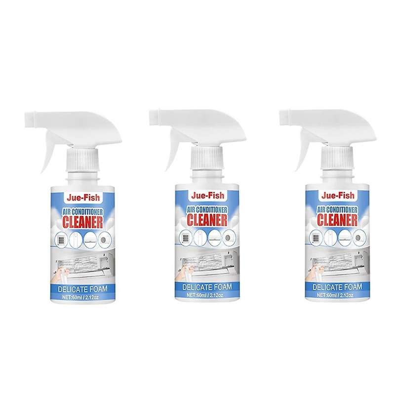 3Pcs 60Ml Air Foaming Cleaner Cleaning Spray Deodorizer Conditioner Cleaner Foam Spray Cleaning Deo