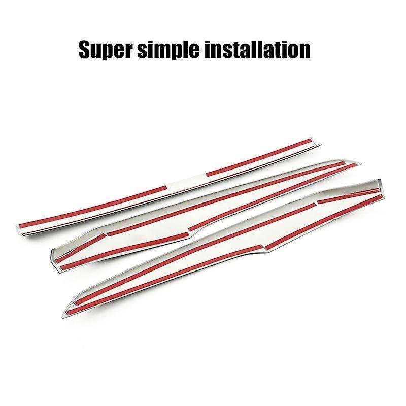 3PCS ABS Front Grille Cover Moulding Trim Front Bumper Lip for Accord 2018 2019 2020 (RED)
