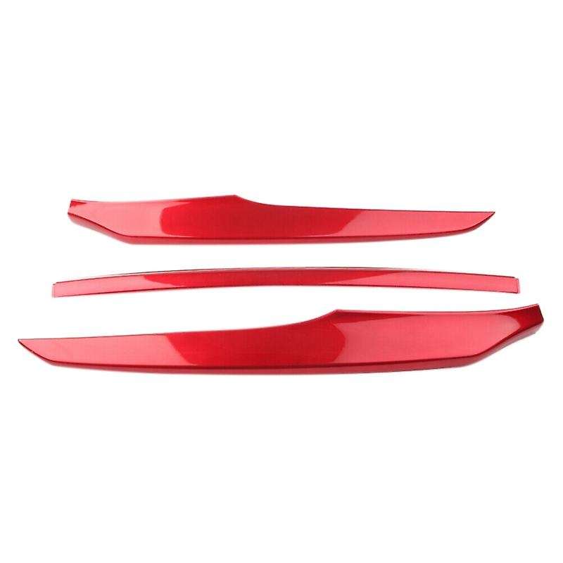 3PCS ABS Front Grille Cover Moulding Trim Front Bumper Lip for Accord 2018 2019 2020 (RED)