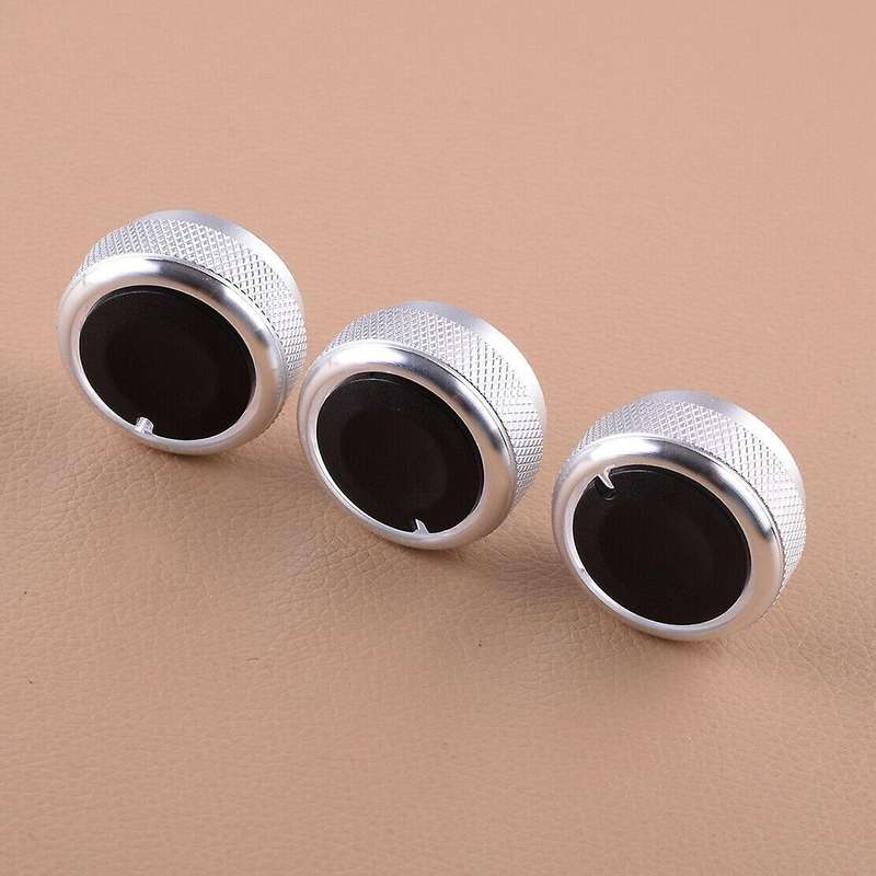 3Pcs AC Switch Knob Air Conditioning Heat Control Knobs for Platz Vios Vitz Yaris X Silver