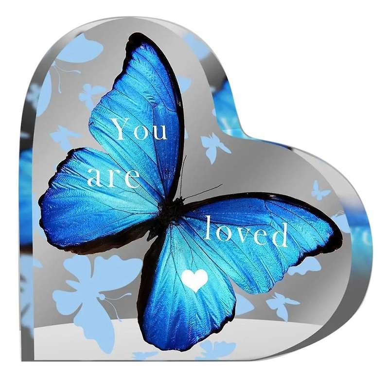 3PCS Acrylic Butterfly Heart Shaped Women'S Gift Desktop Decoration Carving Souvenir Table Decoratio