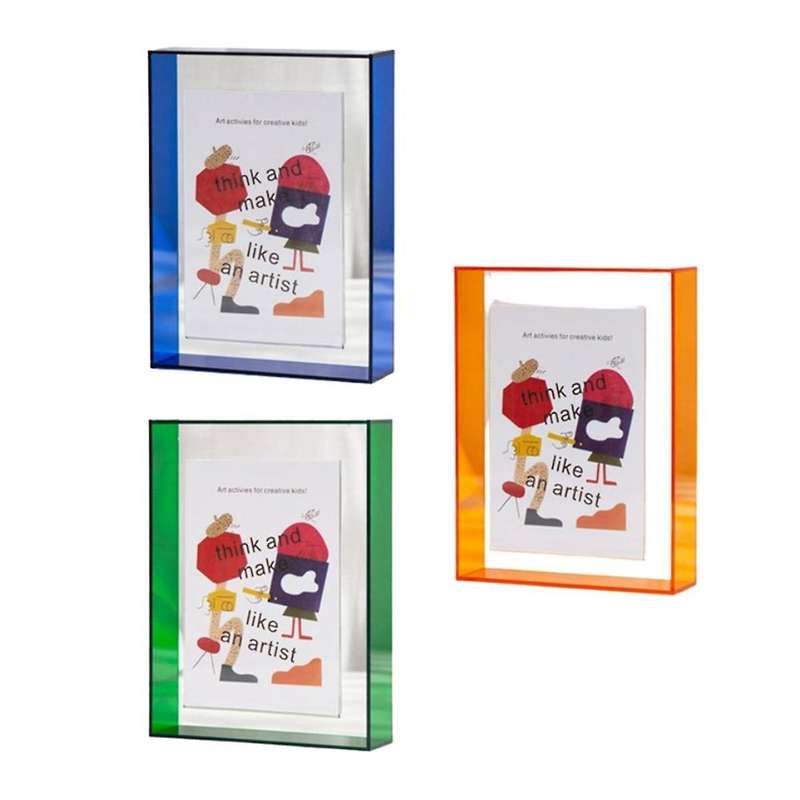 3pcs Acrylic Picture Frames Color Block Unique Acrylic Decor Diy Picture Frame Colorful Table Dried