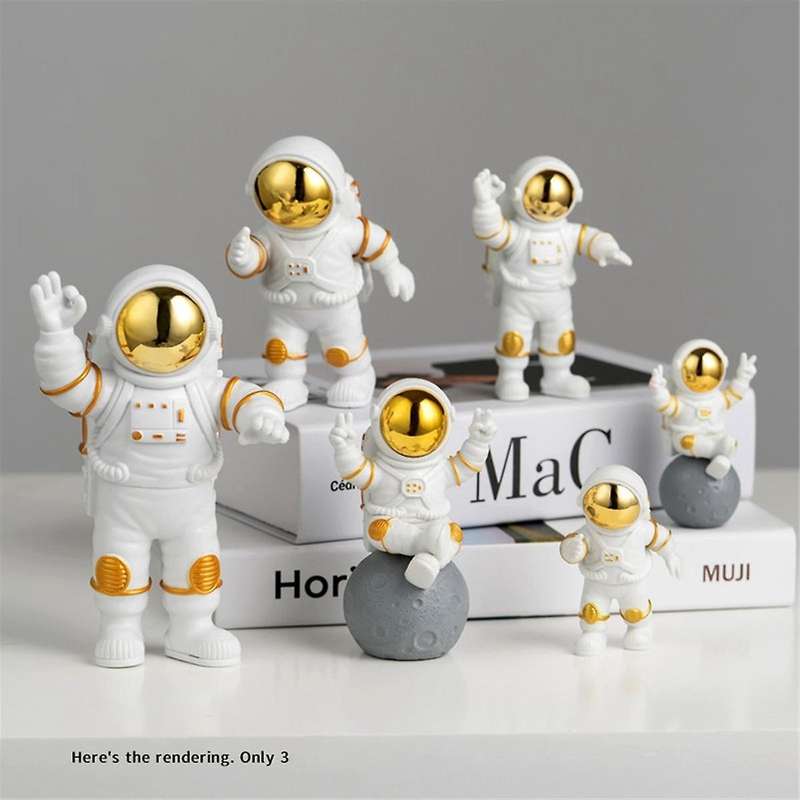 3pcs Astronaut Decor Cute Model Little Astronaut Car Living Room Desktop Decoration Decoration Birth