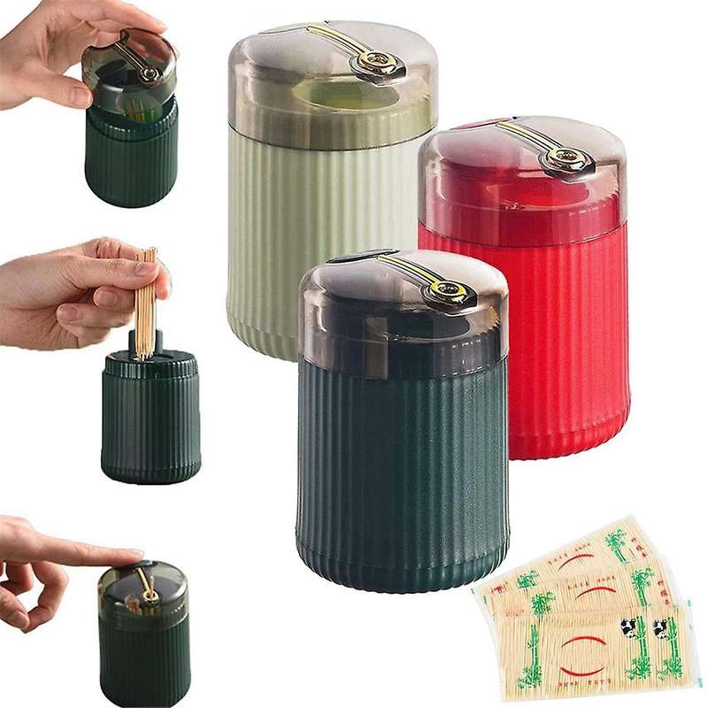 3Pcs Automatic Toothpick Dispense, Push-Type Toothpick Storage Box Toothpick, New Toothpick Holder D