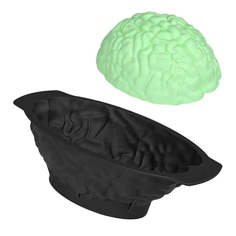 3PCS Brain Jello Mold Humans Brain Cake Mold Halloween Mold Realistic Brain Shape Brain Mold for Ca