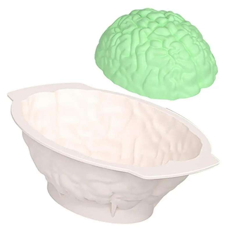3PCS Brain Jello Mold Humans Brain Cake Mold Halloween Mold Realistic Brain Shape Brain Mold for Ca