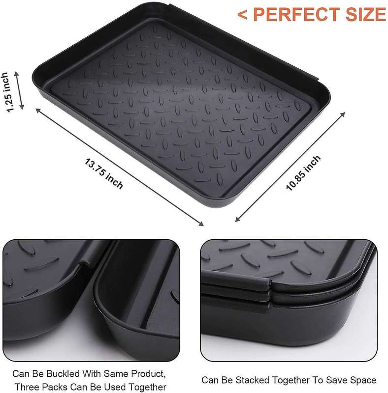 3PCS Boot Tray Heavy Duty Shoe Mat Trays,Storage Tray,Dog Bowl or Cat Bowl Mats Trap Mud to Protect