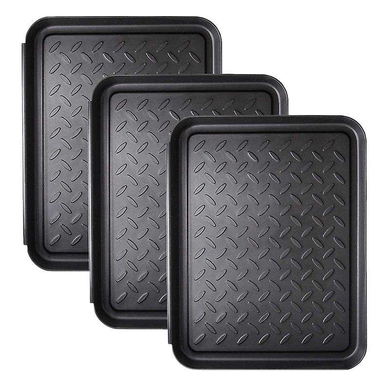 3PCS Boot Tray Heavy Duty Shoe Mat Trays,Storage Tray,Dog Bowl or Cat Bowl Mats Trap Mud to Protect
