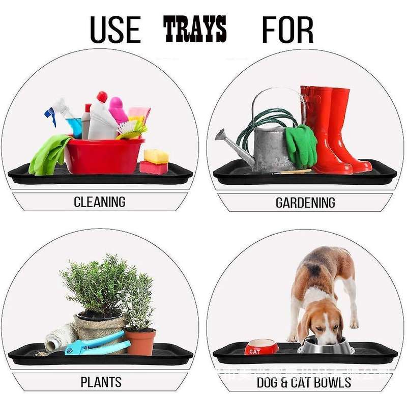 3PCS Boot Tray Heavy Duty Shoe Mat Trays,Storage Tray,Dog Bowl or Cat Bowl Mats Trap Mud to Protect