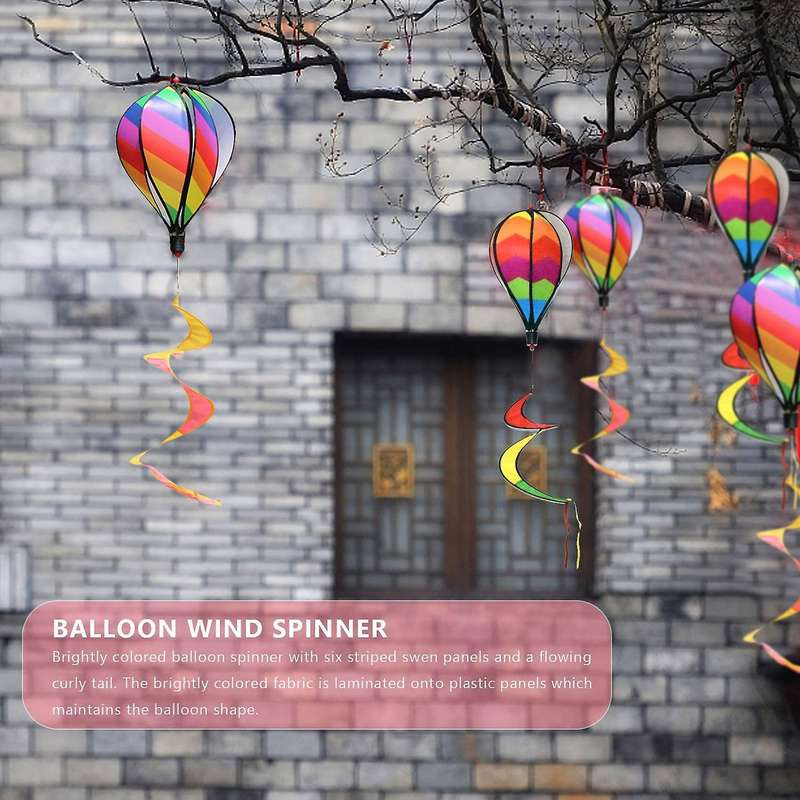 3pcs Balloon Wind Spinner Striped Checkered Windsock Balloon Yard Decor Spiral Balloon Windmill
