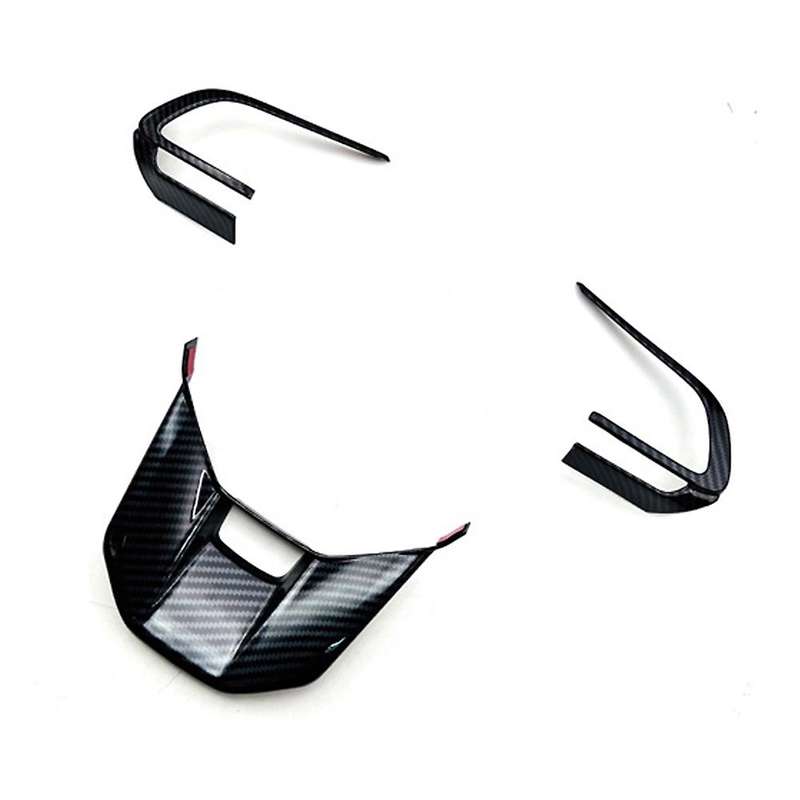 3pcs Car Carbon Fiber Steering Wheel Panel Cover Trim Frame Sticker for Veloz Avanza/perodua Alza 20