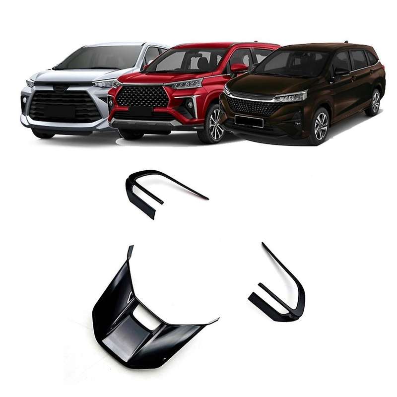 3pcs Car Carbon Fiber Steering Wheel Panel Cover Trim Frame Sticker for Veloz Avanza/perodua Alza 20