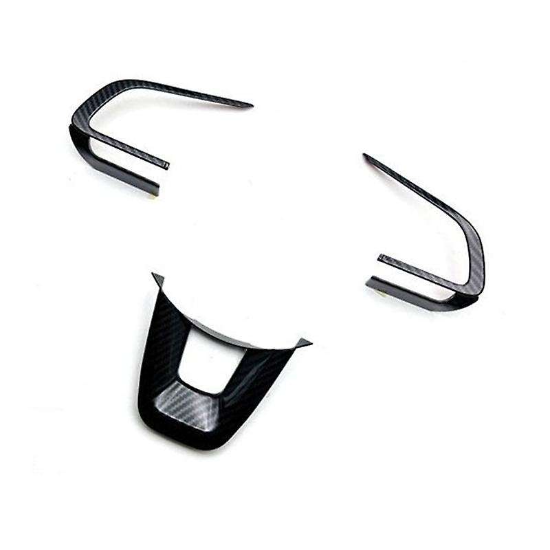 3pcs Car Carbon Fiber Steering Wheel Panel Cover Trim Decoration Frame Sticker for Yaris Ativ / Voi