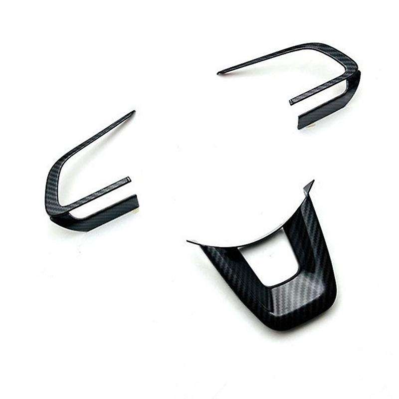 3pcs Car Carbon Fiber Steering Wheel Panel Cover Trim Decoration Frame Sticker for Yaris Ativ / Voi