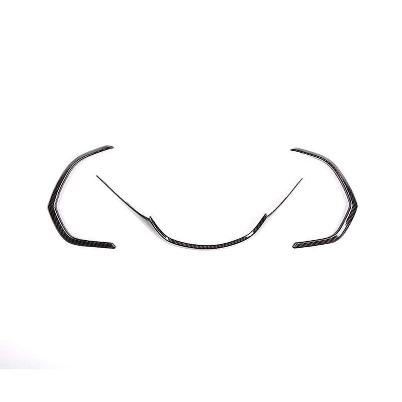 3pcs Car Carbon Fiber Interior Dashboard Meter Display Frame Cover for Corvette C7 2014-2019 Lhd
