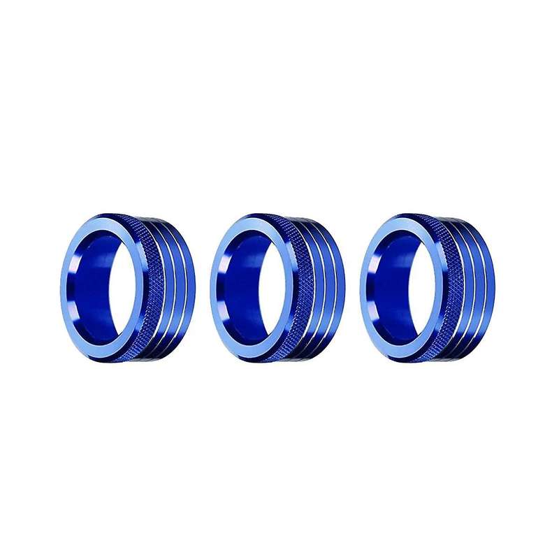 3pcs Car Center Console Air Ac Knob Volume Rings Cover Button for Brz 86 Gt86 2013-2020 Blue