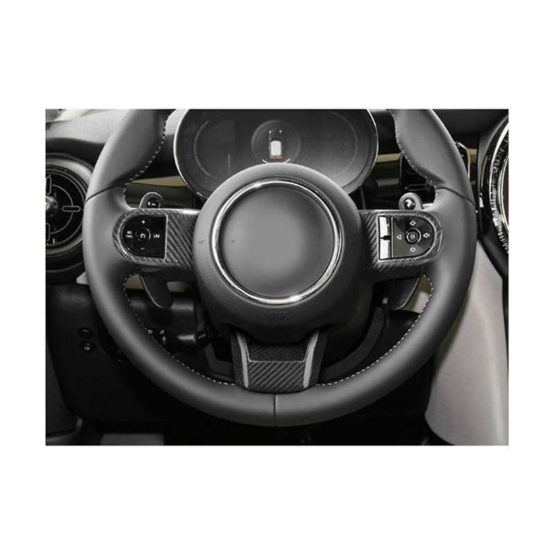 3pcs Car Carbon Fiber Steering Wheel Panel Cover Decoration Sticker for F55 F56 F57 2021 2022