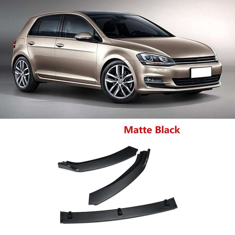 3PCS Car Front Bumper Splitter Lip Cover Trim Spoiler Diffuser Guard for Golf MK7 MK7.5 2014-2017 Fi
