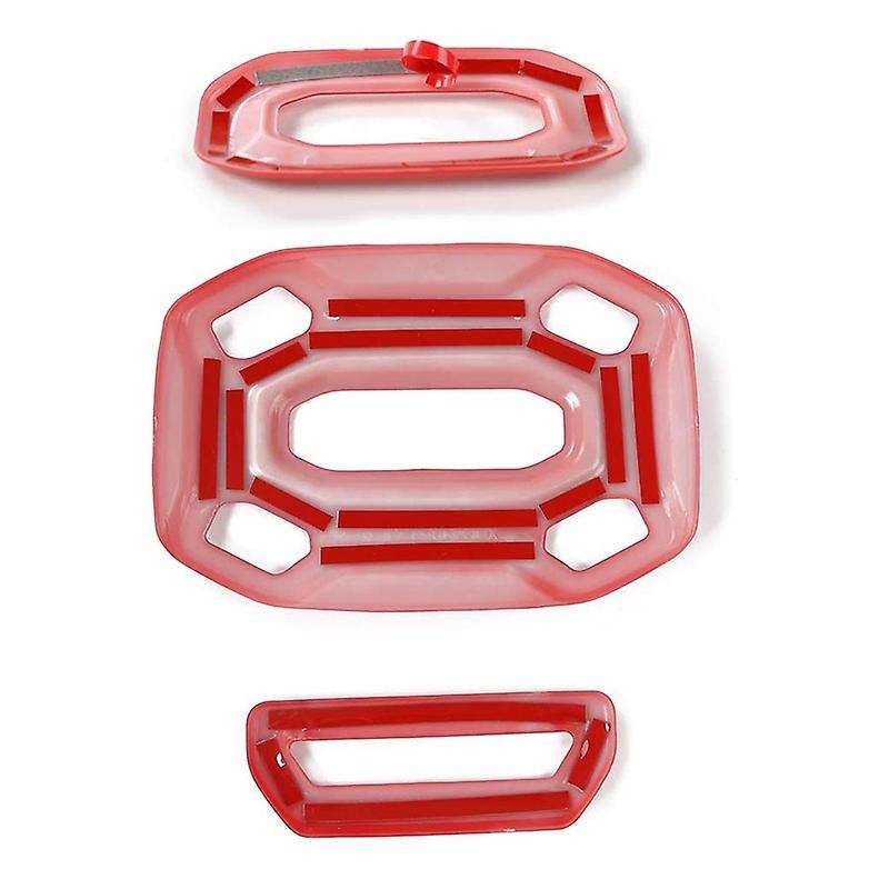 3PCs Car Front Middle Rear Reading Light Panel Cover Decor Trim for 2018-2020 JL JLU (Red)
