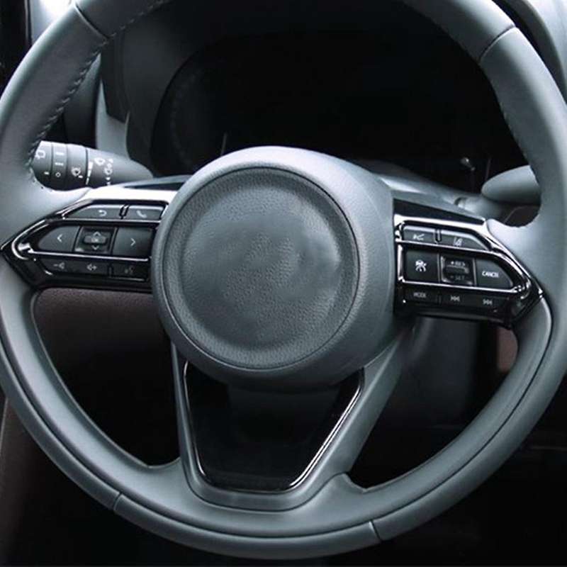 3Pcs Car Glossy Black Steering Wheel Panel Cover Trim Decoration Frame Sticker for Sienta 2022 2023