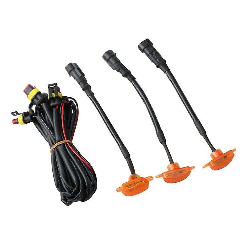 3PCS Car Style Bumper Grille Amber LED Lights for 2014-2019