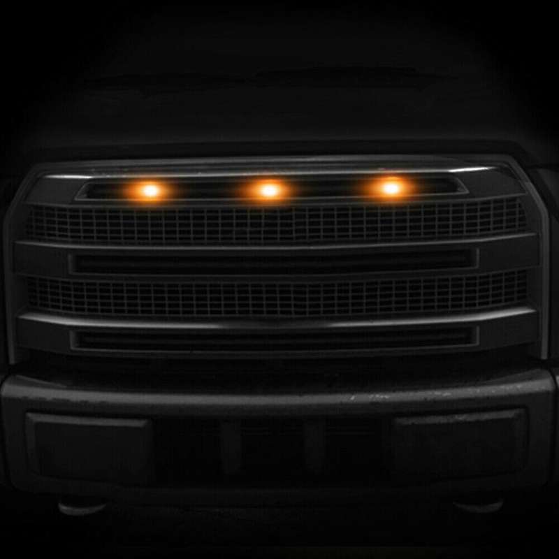 3PCS Car Style Bumper Grille Amber LED Lights for 2014-2019