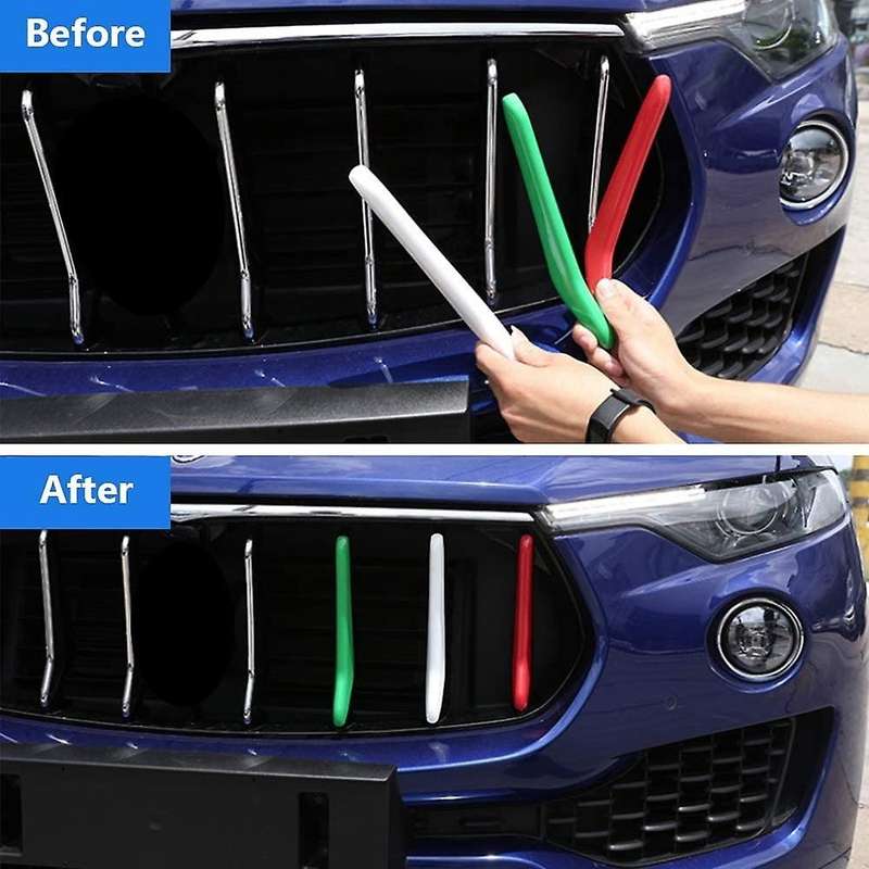 3pcs Car Grill Insert Trim for 2017-2018 Car Glossy Front Grille Bright Decor Exterior Styling