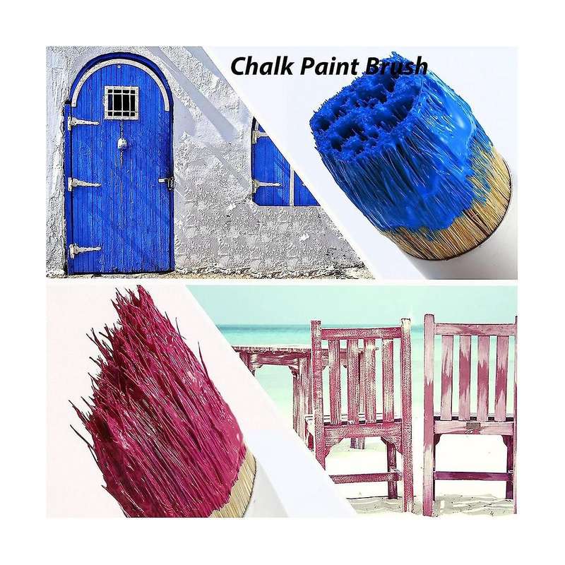 3pcs Chalk and Wax Paint Brushes Oval Brush for Acrylic Painting Bristle Stencil Brushes for Wood F