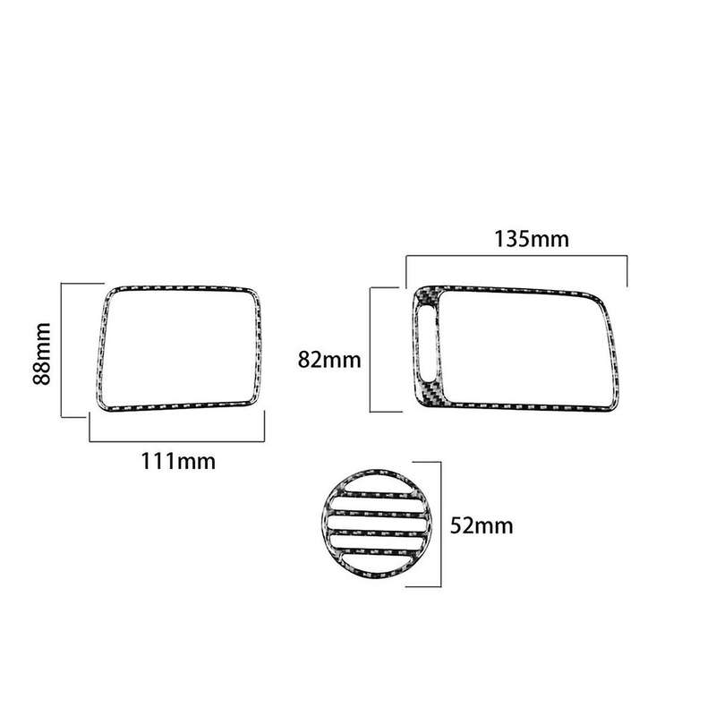 3pcs Carbon Fiber Dashboard Trim for 8th Gen 2006-2011