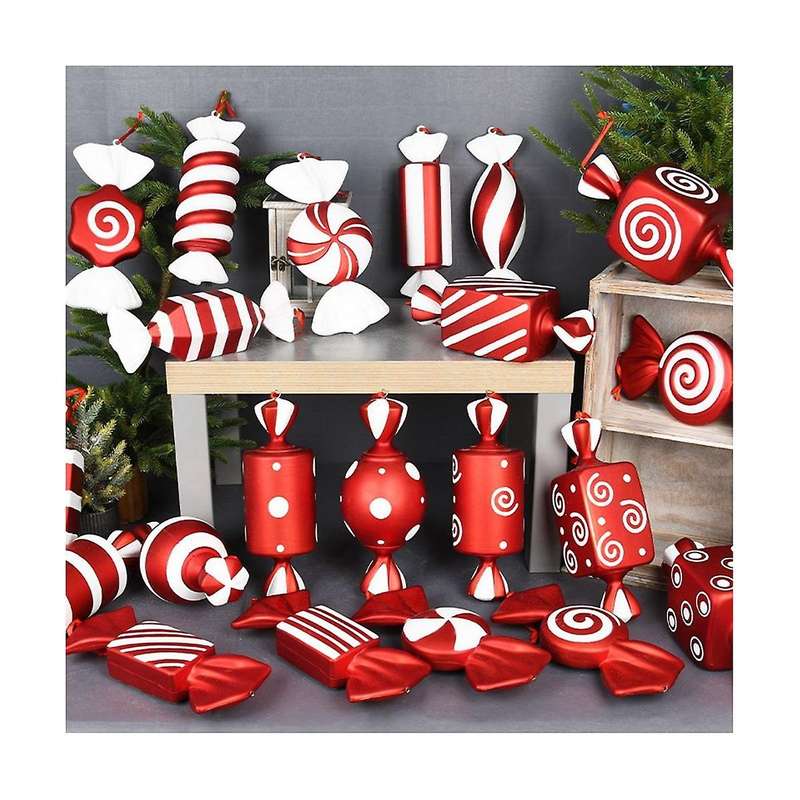3Pcs Christmas Decorate Big Candy Cane DIY Christmas Pendant Home Christmas Party Favor New Year Gi