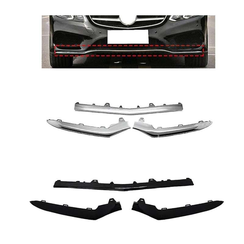 3Pcs Chrome Front Bumper Moulding Lip Trim Strip for E Class W212 14-16 A2128852774 A2128852874 A212