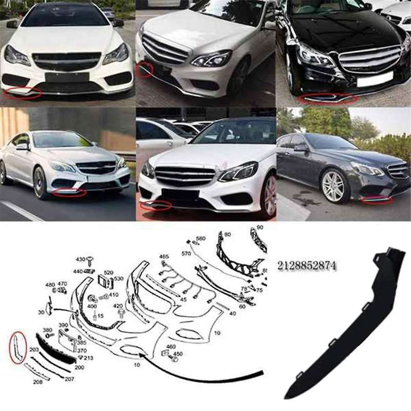 3Pcs Chrome Front Bumper Moulding Lip Trim Strip for E Class W212 14-16 A2128852774 A2128852874 A212